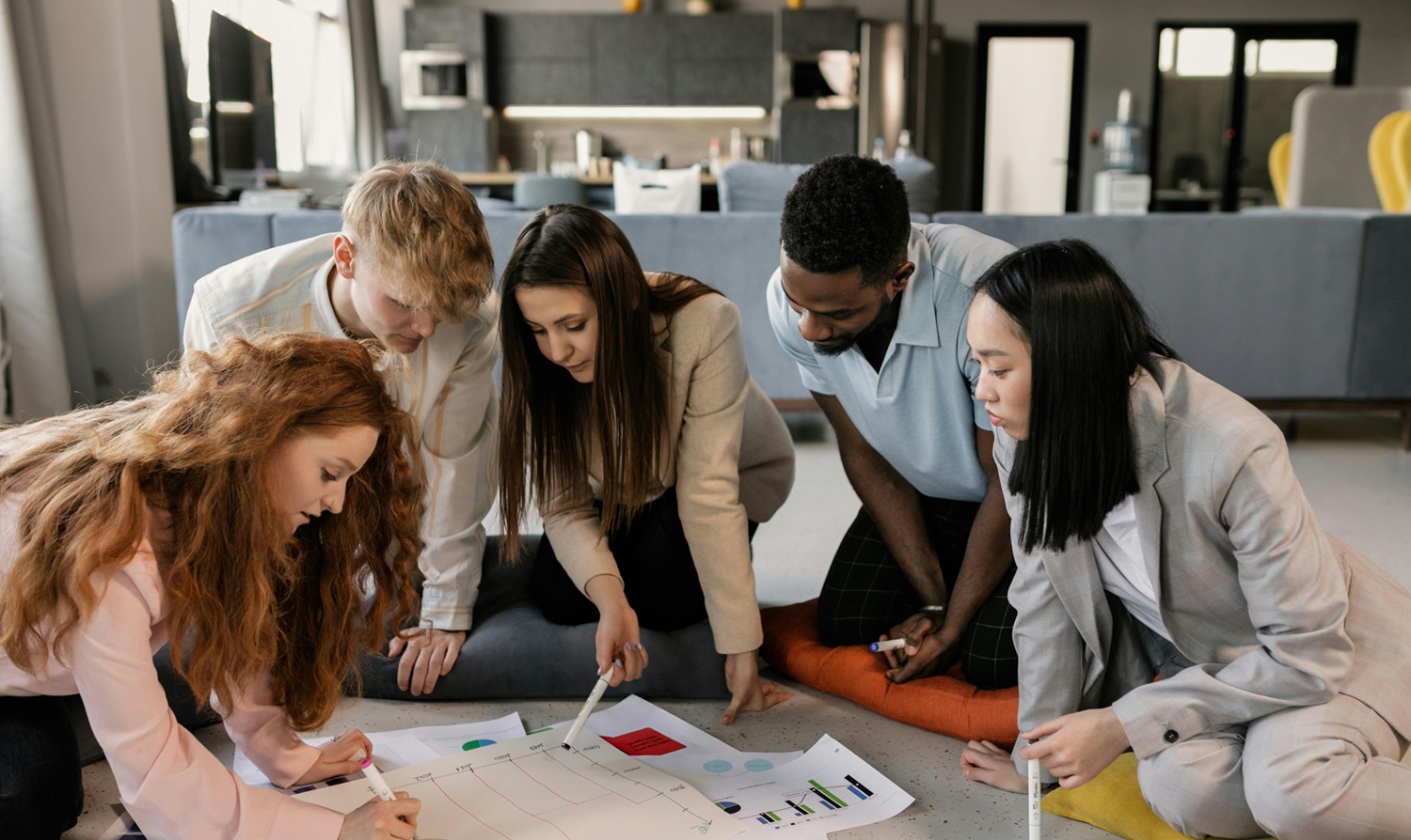 Axe team members collaborating during a planning session